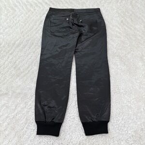 Laundry by Shelli Segal Pants Womens 4 Black Jogger Satin Shine Zipper Pockets